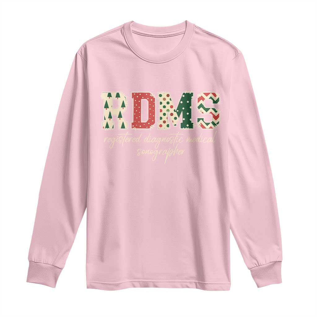 Sonographer Christmas Long Sleeve Shirt RDMS Ultrasound Tech Technologist Gift TS10 Light Pink Print Your Wear