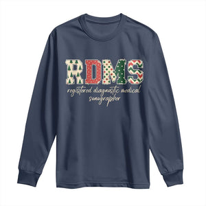 Sonographer Christmas Long Sleeve Shirt RDMS Ultrasound Tech Technologist Gift TS10 Navy Print Your Wear