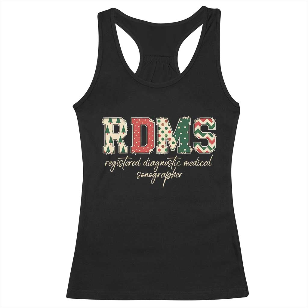 Sonographer Christmas Racerback Tank Top RDMS Ultrasound Tech Technologist Gift TS10 Black Print Your Wear