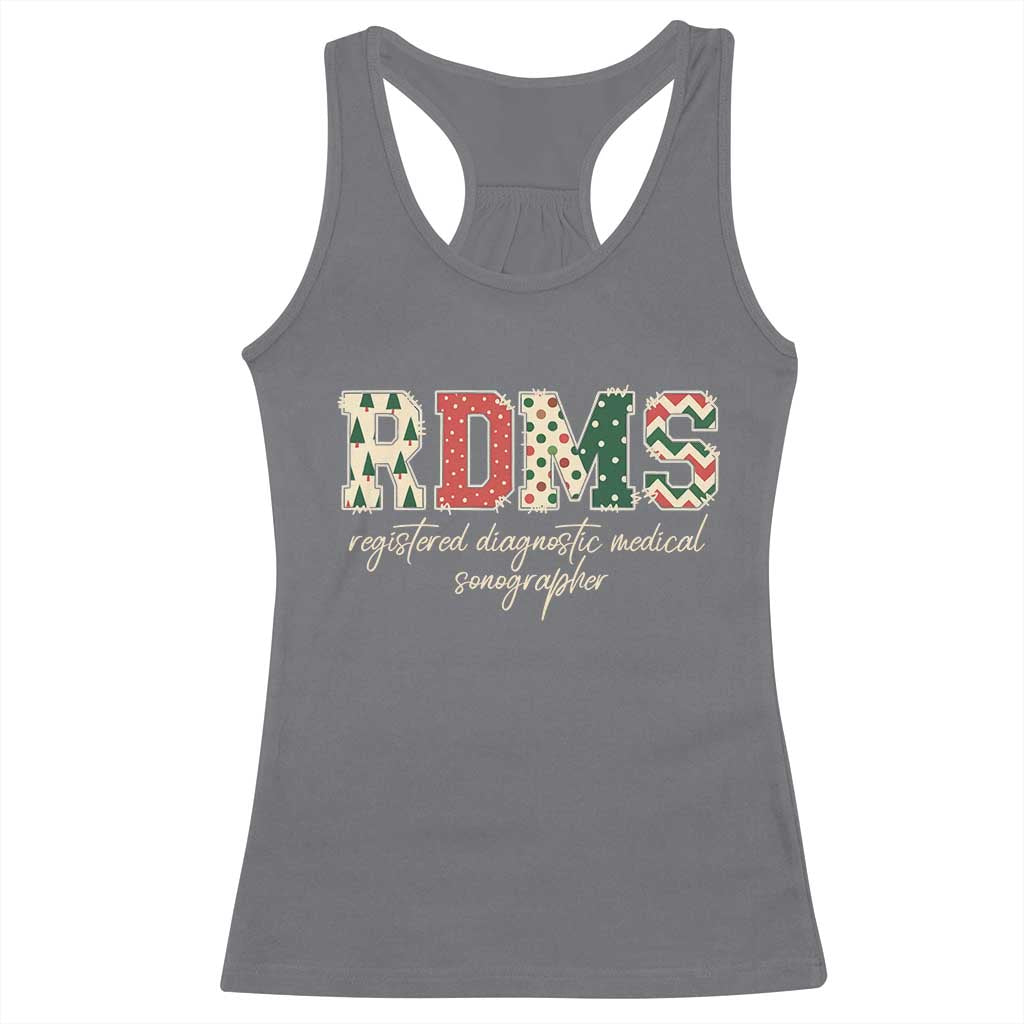 Sonographer Christmas Racerback Tank Top RDMS Ultrasound Tech Technologist Gift TS10 Charcoal Print Your Wear
