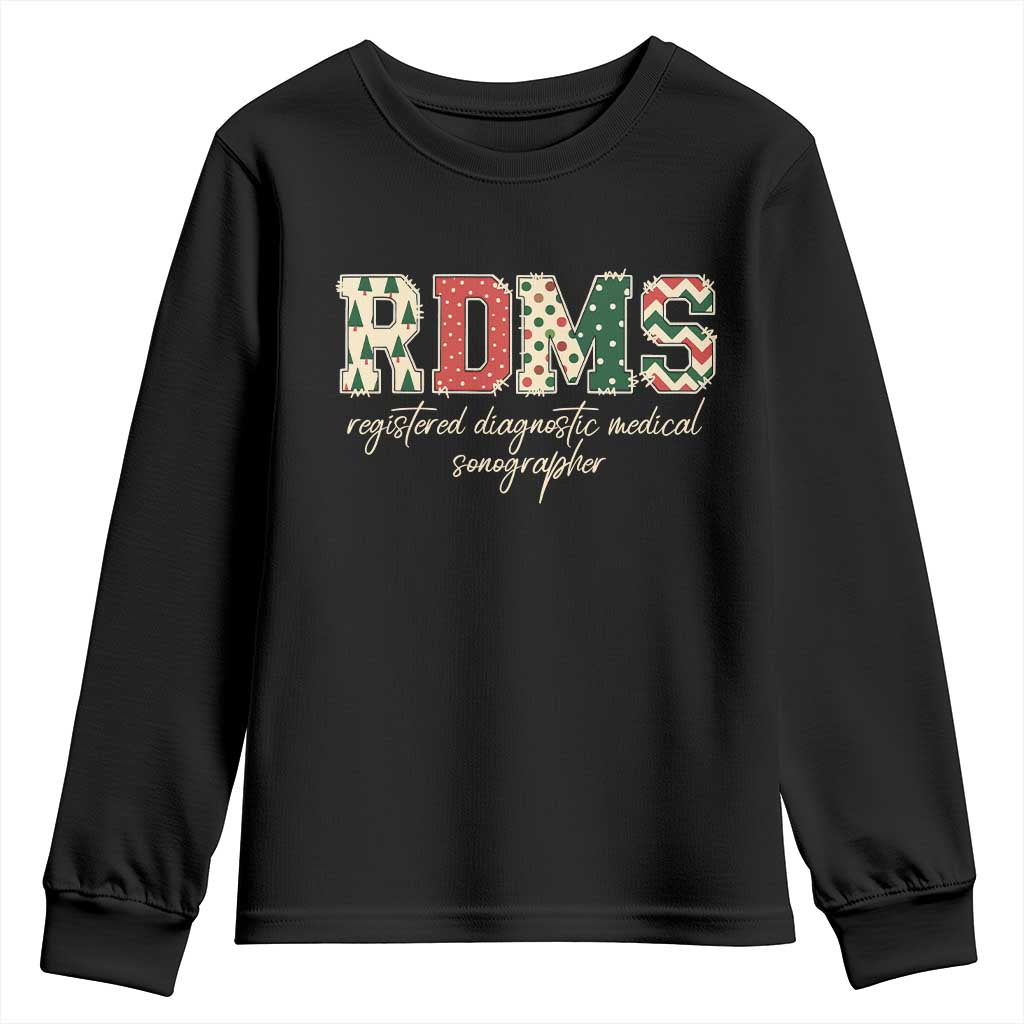 Sonographer Christmas Youth Sweatshirt RDMS Ultrasound Tech Technologist Gift TS10 Black Print Your Wear
