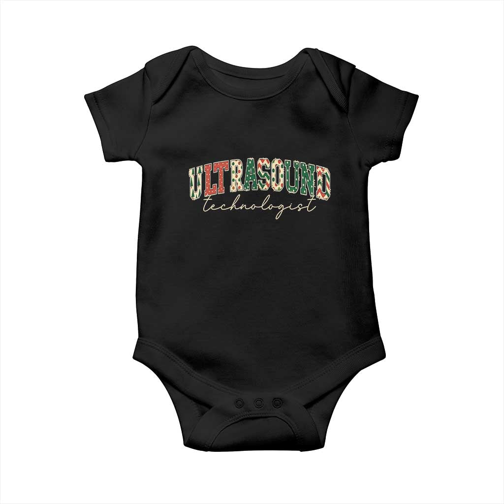 Christmas Ultrasound Technologist Baby Onesie Sonographer Sonography Student Gift TS10 Black Print Your Wear
