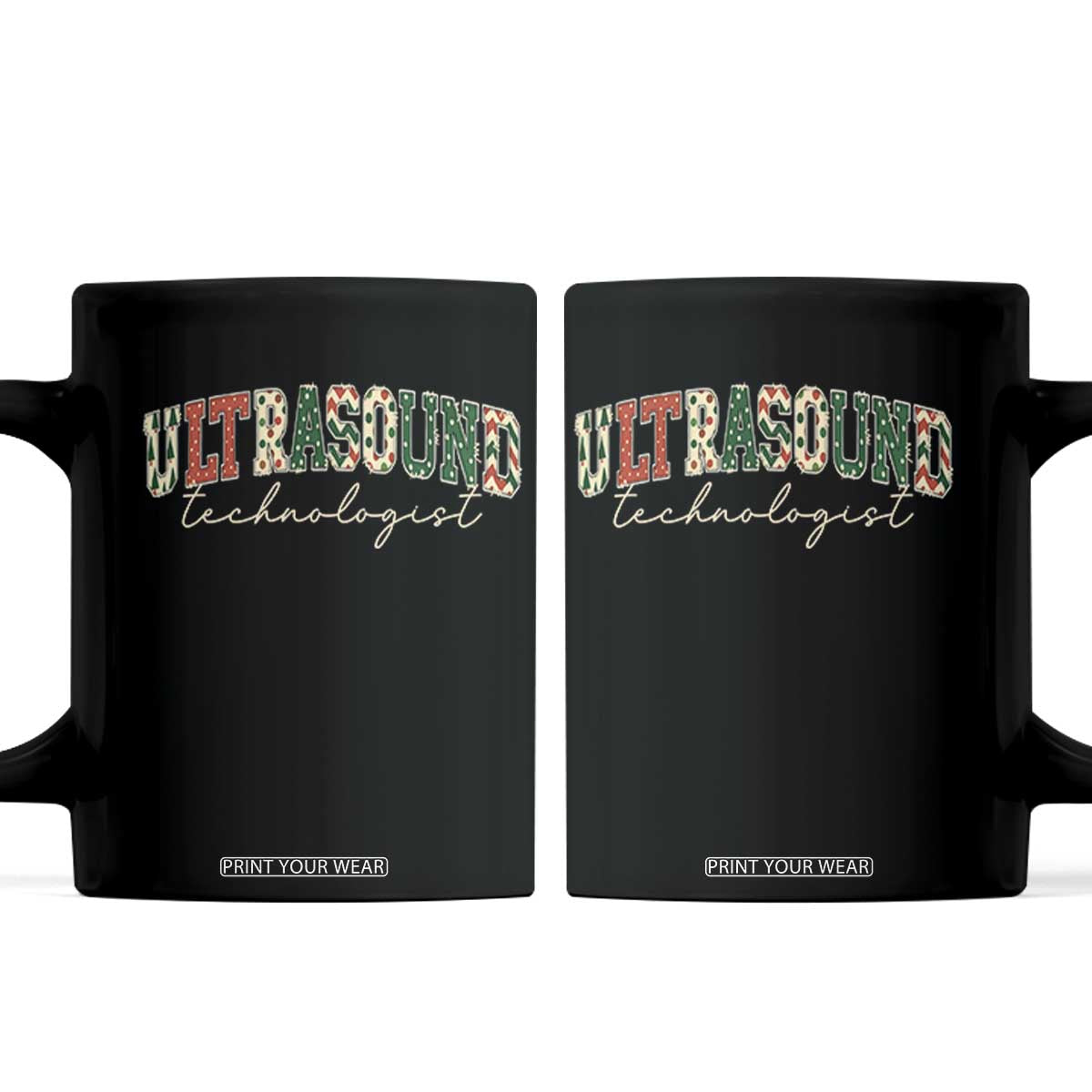 Christmas Ultrasound Technologist Coffee Mug Sonographer Sonography Student Gift TS10 Black Print Your Wear
