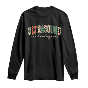 Christmas Ultrasound Technologist Long Sleeve Shirt Sonographer Sonography Student Gift TS10 Black Print Your Wear