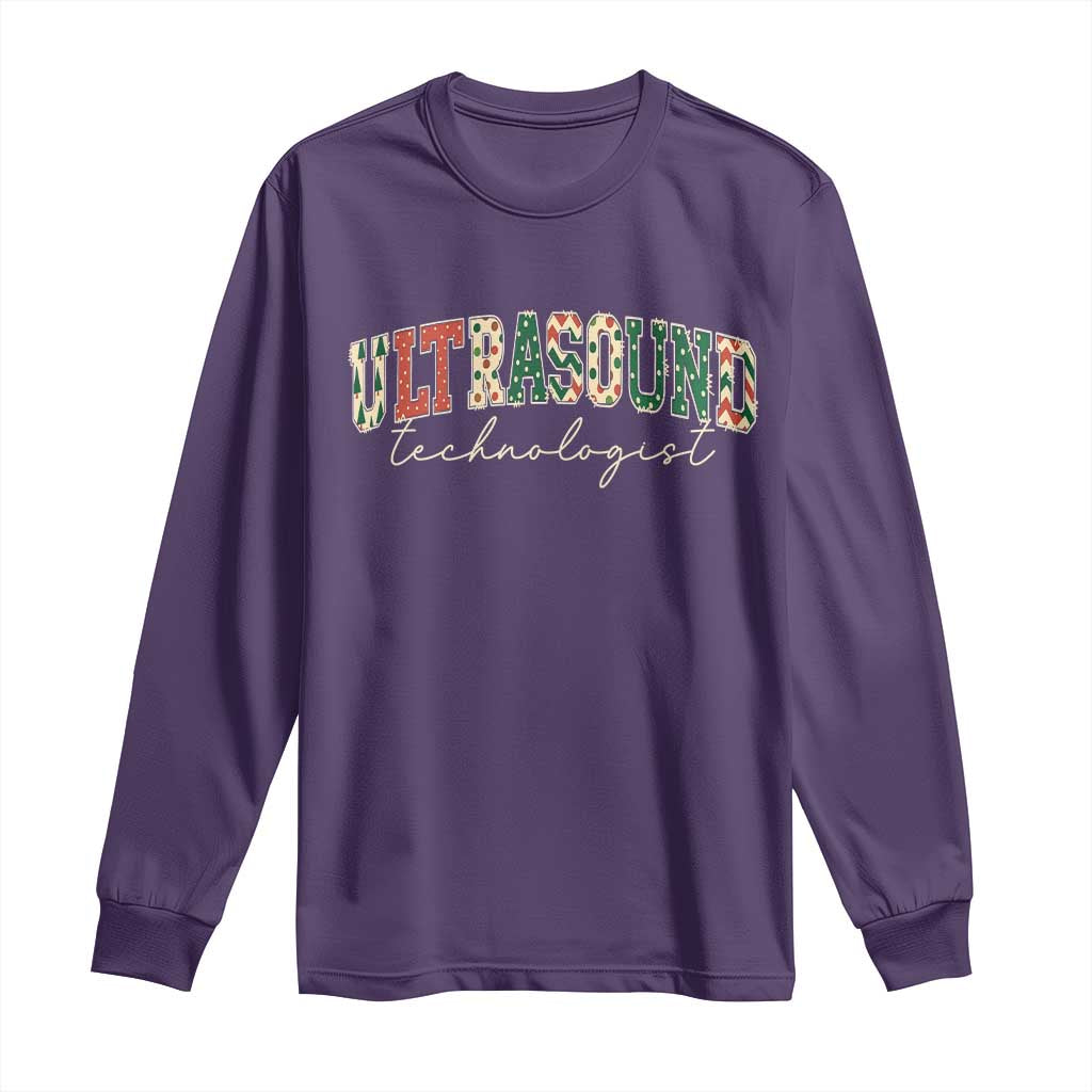 Christmas Ultrasound Technologist Long Sleeve Shirt Sonographer Sonography Student Gift TS10 Purple Print Your Wear