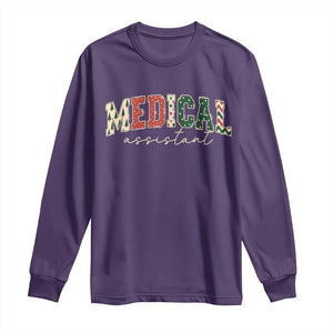 Christmas Medical Assistant Long Sleeve Shirt MA Nurse Grad Gift TS10 Purple Print Your Wear