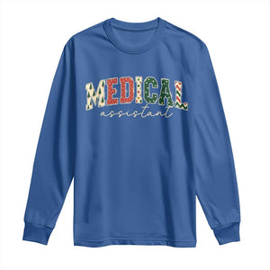 Christmas Medical Assistant Long Sleeve Shirt MA Nurse Grad Gift TS10 Royal Blue Print Your Wear