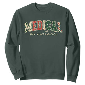 Christmas Medical Assistant Sweatshirt MA Nurse Grad Gift TS10 Dark Forest Green Print Your Wear
