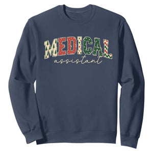 Christmas Medical Assistant Sweatshirt MA Nurse Grad Gift TS10 Navy Print Your Wear