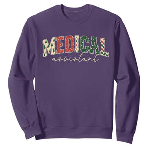 Christmas Medical Assistant Sweatshirt MA Nurse Grad Gift TS10 Purple Print Your Wear