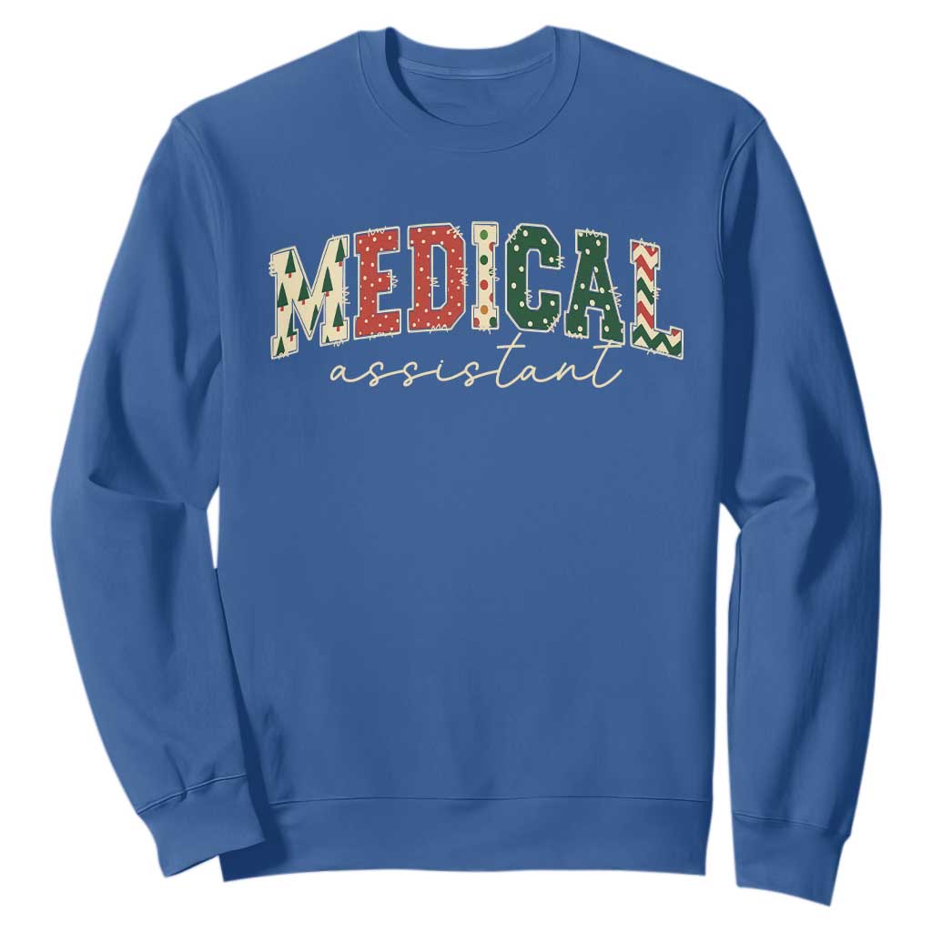 Christmas Medical Assistant Sweatshirt MA Nurse Grad Gift TS10 Royal Blue Print Your Wear