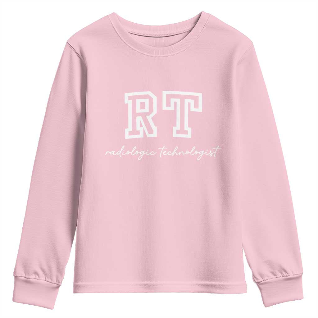 Radiology Technologist Youth Sweatshirt RT Xray Rad Tech Gift TS10 Light Pink Print Your Wear