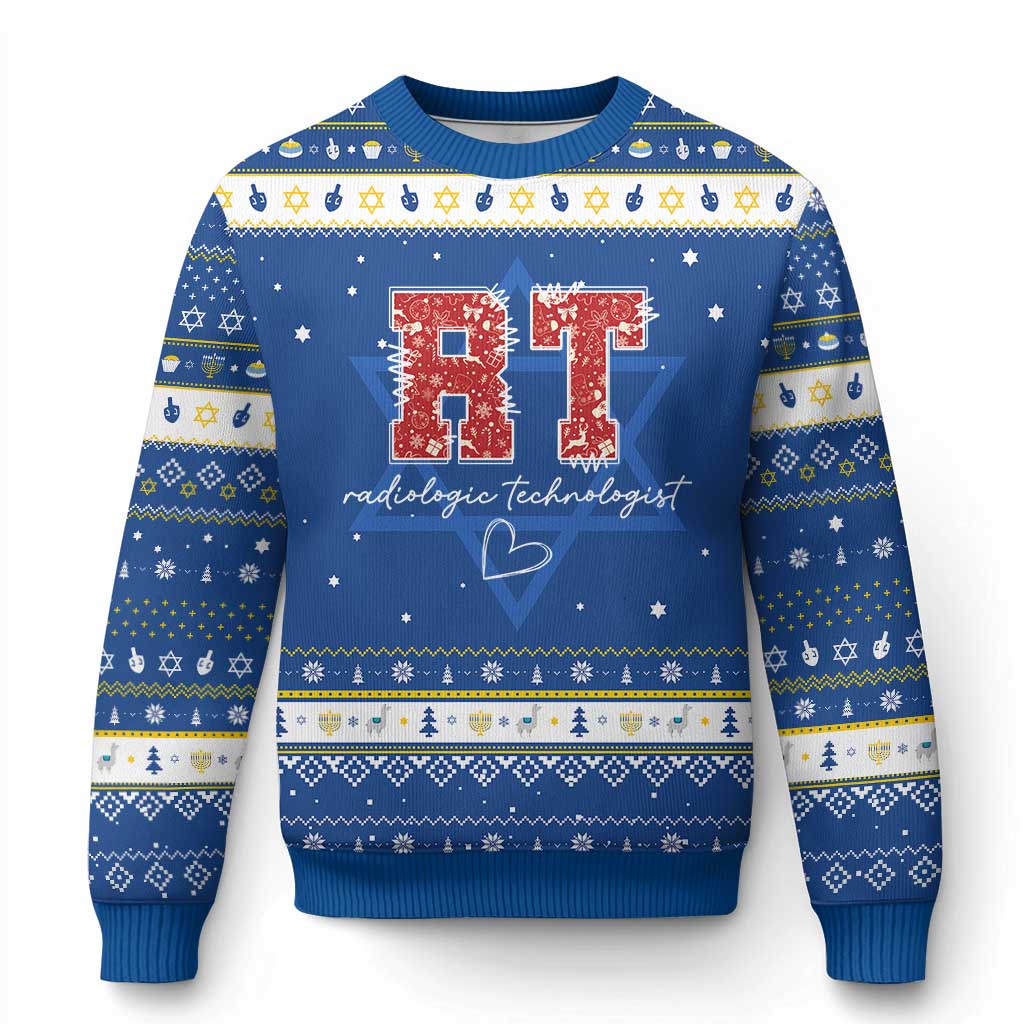 Christmas Radiology Hanukkah Ugly Sweater RT Xray Rad Tech Gift TS10 Blue White Print Your Wear