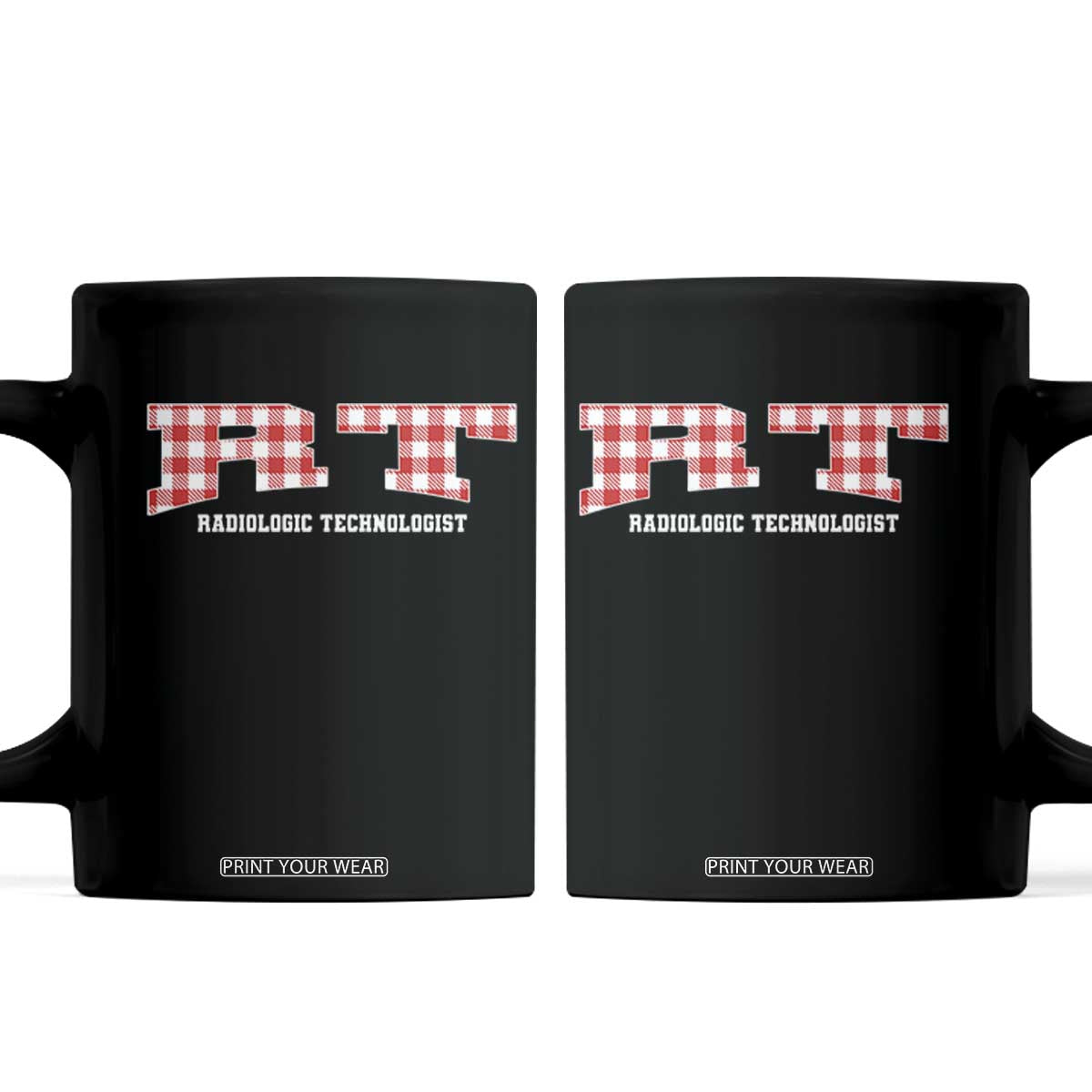 Christmas Radiology Technologist Coffee Mug Buffalo Plaid RT Rad Tech Gift TS10 Black Print Your Wear