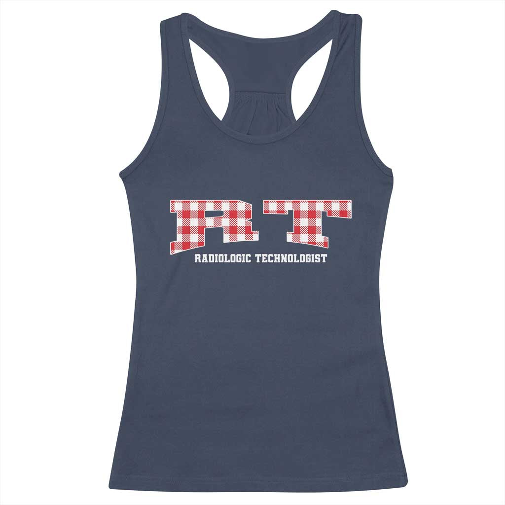 Christmas Radiology Technologist Racerback Tank Top Buffalo Plaid RT Rad Tech Gift TS10 Navy Print Your Wear