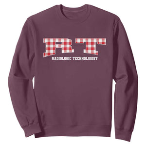 Christmas Radiology Technologist Sweatshirt Buffalo Plaid RT Rad Tech Gift TS10 Maroon Print Your Wear