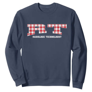 Christmas Radiology Technologist Sweatshirt Buffalo Plaid RT Rad Tech Gift TS10 Navy Print Your Wear