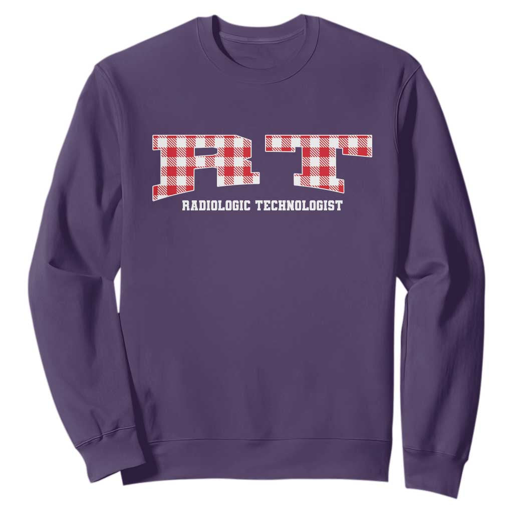 Christmas Radiology Technologist Sweatshirt Buffalo Plaid RT Rad Tech Gift TS10 Purple Print Your Wear