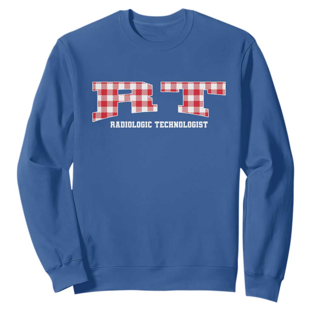 Christmas Radiology Technologist Sweatshirt Buffalo Plaid RT Rad Tech Gift TS10 Royal Blue Print Your Wear