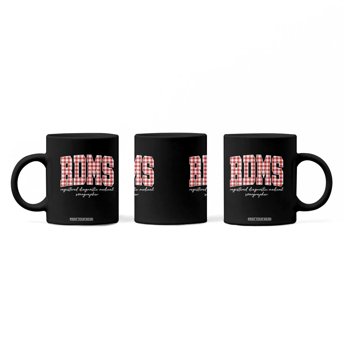 Christmas RDMS Coffee Mug Buffalo Plaid Sonographer Ultrasound Tech Gift TS10 Print Your Wear