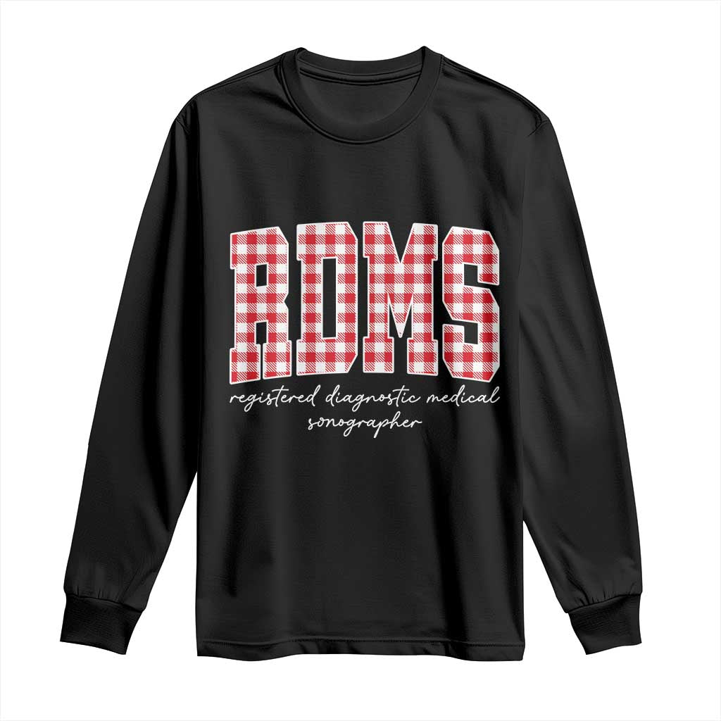 Christmas RDMS Long Sleeve Shirt Buffalo Plaid Sonographer Ultrasound Tech Gift TS10 Black Print Your Wear