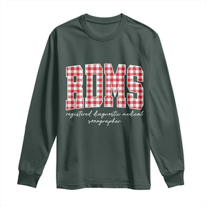 Christmas RDMS Long Sleeve Shirt Buffalo Plaid Sonographer Ultrasound Tech Gift TS10 Dark Forest Green Print Your Wear