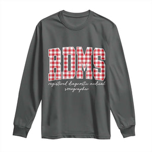 Christmas RDMS Long Sleeve Shirt Buffalo Plaid Sonographer Ultrasound Tech Gift TS10 Dark Heather Print Your Wear