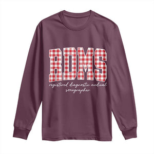 Christmas RDMS Long Sleeve Shirt Buffalo Plaid Sonographer Ultrasound Tech Gift TS10 Maroon Print Your Wear