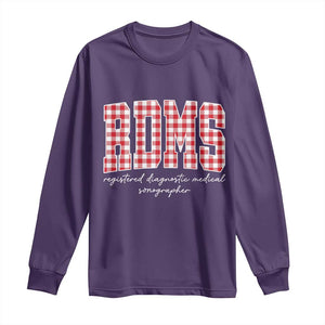 Christmas RDMS Long Sleeve Shirt Buffalo Plaid Sonographer Ultrasound Tech Gift TS10 Purple Print Your Wear