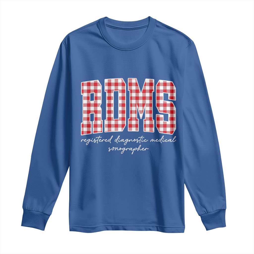 Christmas RDMS Long Sleeve Shirt Buffalo Plaid Sonographer Ultrasound Tech Gift TS10 Royal Blue Print Your Wear
