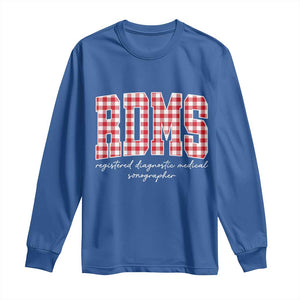 Christmas RDMS Long Sleeve Shirt Buffalo Plaid Sonographer Ultrasound Tech Gift TS10 Royal Blue Print Your Wear