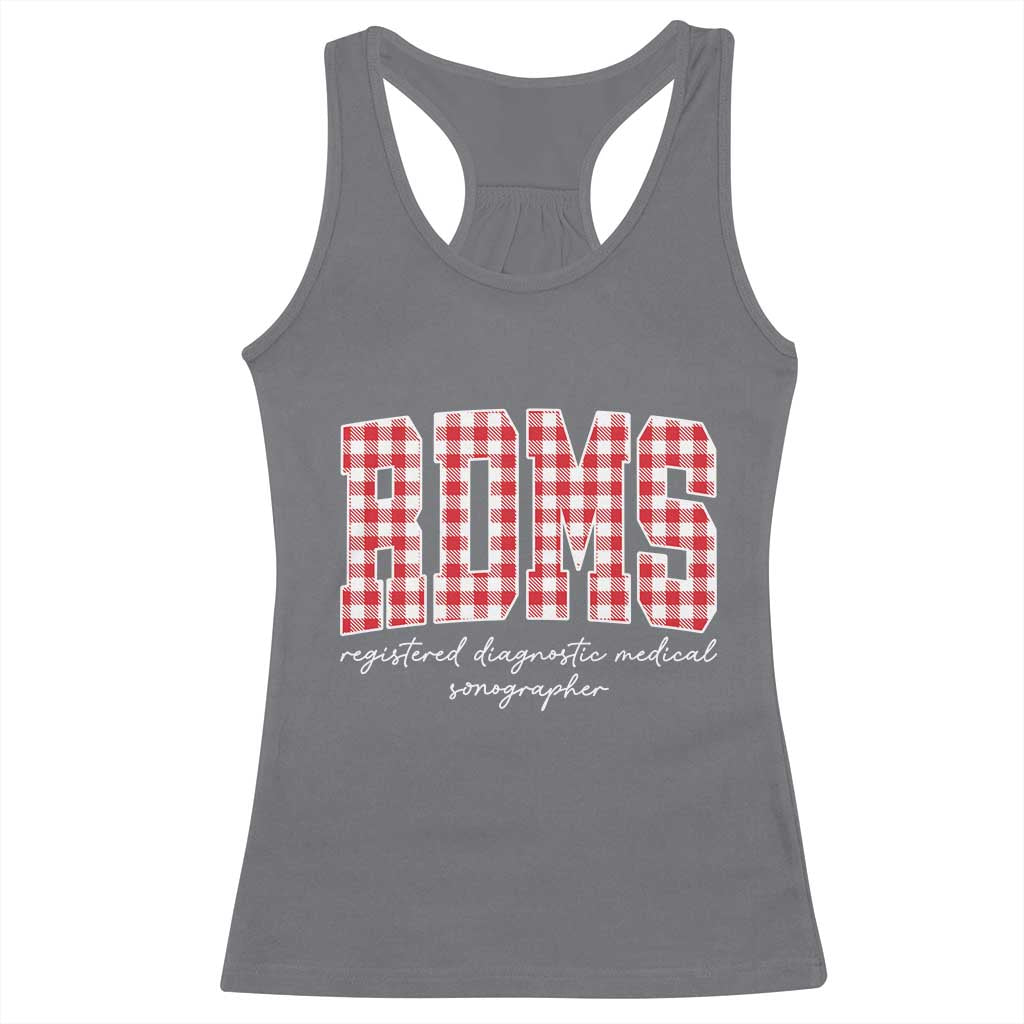 Christmas RDMS Racerback Tank Top Buffalo Plaid Sonographer Ultrasound Tech Gift TS10 Charcoal Print Your Wear