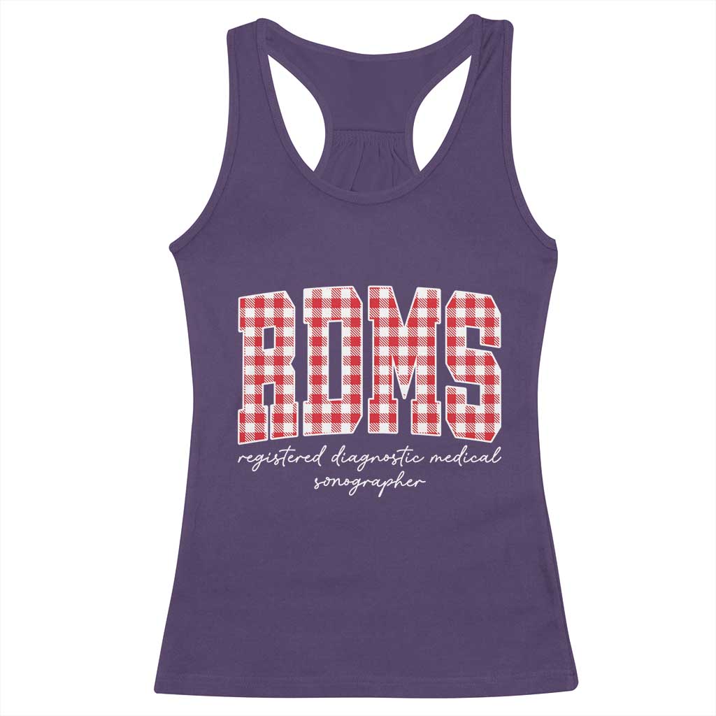 Christmas RDMS Racerback Tank Top Buffalo Plaid Sonographer Ultrasound Tech Gift TS10 Purple Print Your Wear