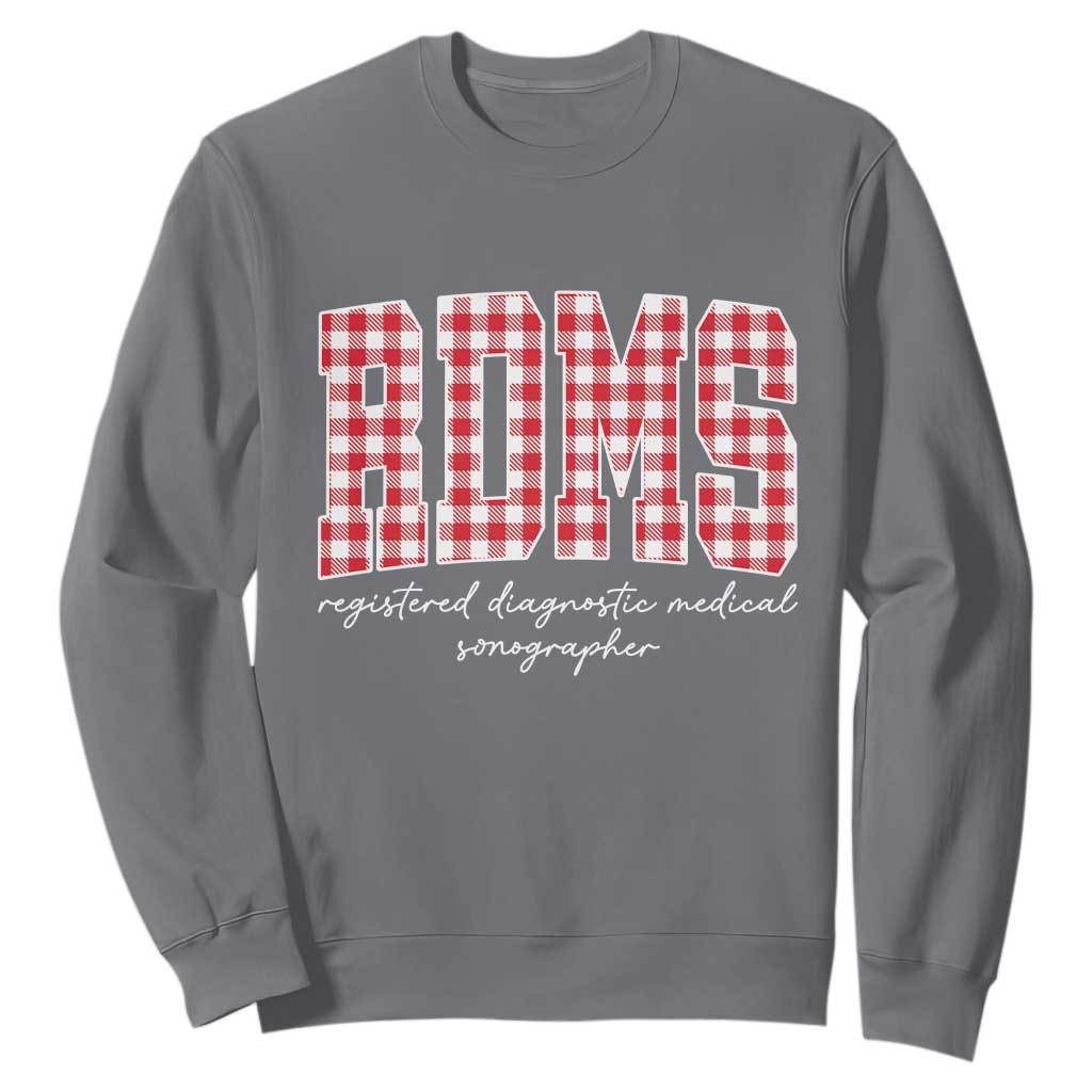 Christmas RDMS Sweatshirt Buffalo Plaid Sonographer Ultrasound Tech Gift TS10 Charcoal Print Your Wear