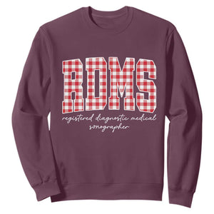 Christmas RDMS Sweatshirt Buffalo Plaid Sonographer Ultrasound Tech Gift TS10 Maroon Print Your Wear