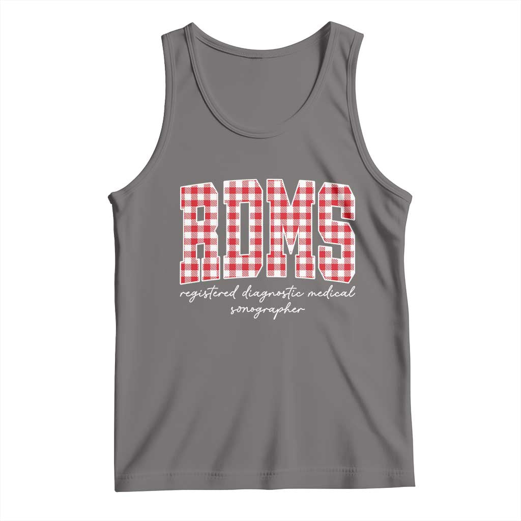Christmas RDMS Tank Top Buffalo Plaid Sonographer Ultrasound Tech Gift TS10 Deep Heather Print Your Wear