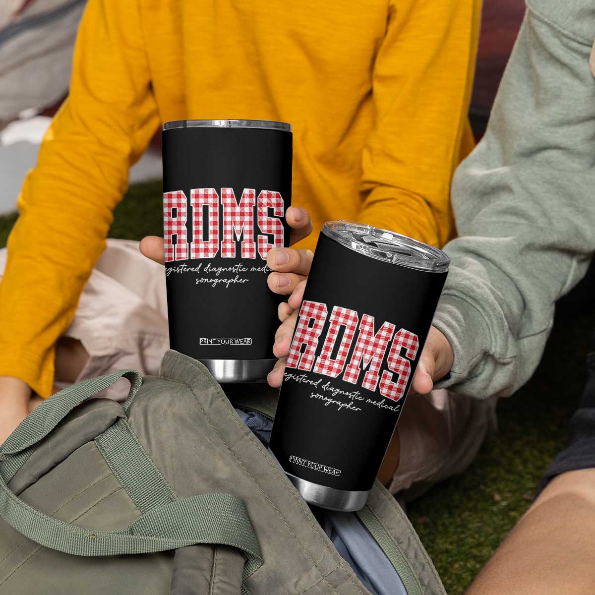 Christmas RDMS Tumbler Cup Buffalo Plaid Sonographer Ultrasound Tech Gift TS10 Print Your Wear