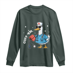 Goose Nurse Long Sleeve Shirt Cuff Em Cute Nursing Graduation Gift TS10 Dark Forest Green Print Your Wear