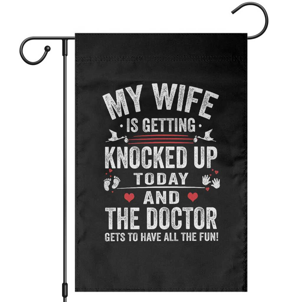 IVF Dad Garden Flag Wife Knocked Up For Embryo Transfer Day TS10 Black Print Your Wear