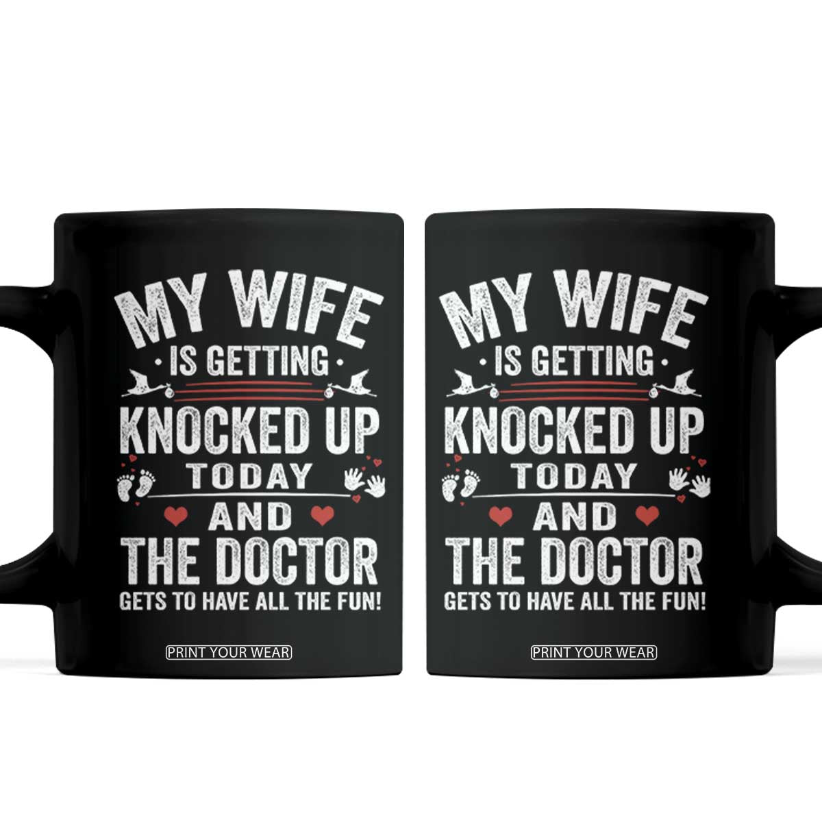 IVF Dad Coffee Mug Wife Knocked Up For Embryo Transfer Day TS10 Black Print Your Wear