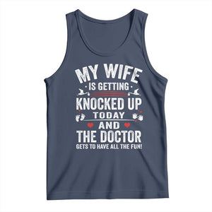 IVF Dad Tank Top Wife Knocked Up For Embryo Transfer Day TS10 Navy Print Your Wear