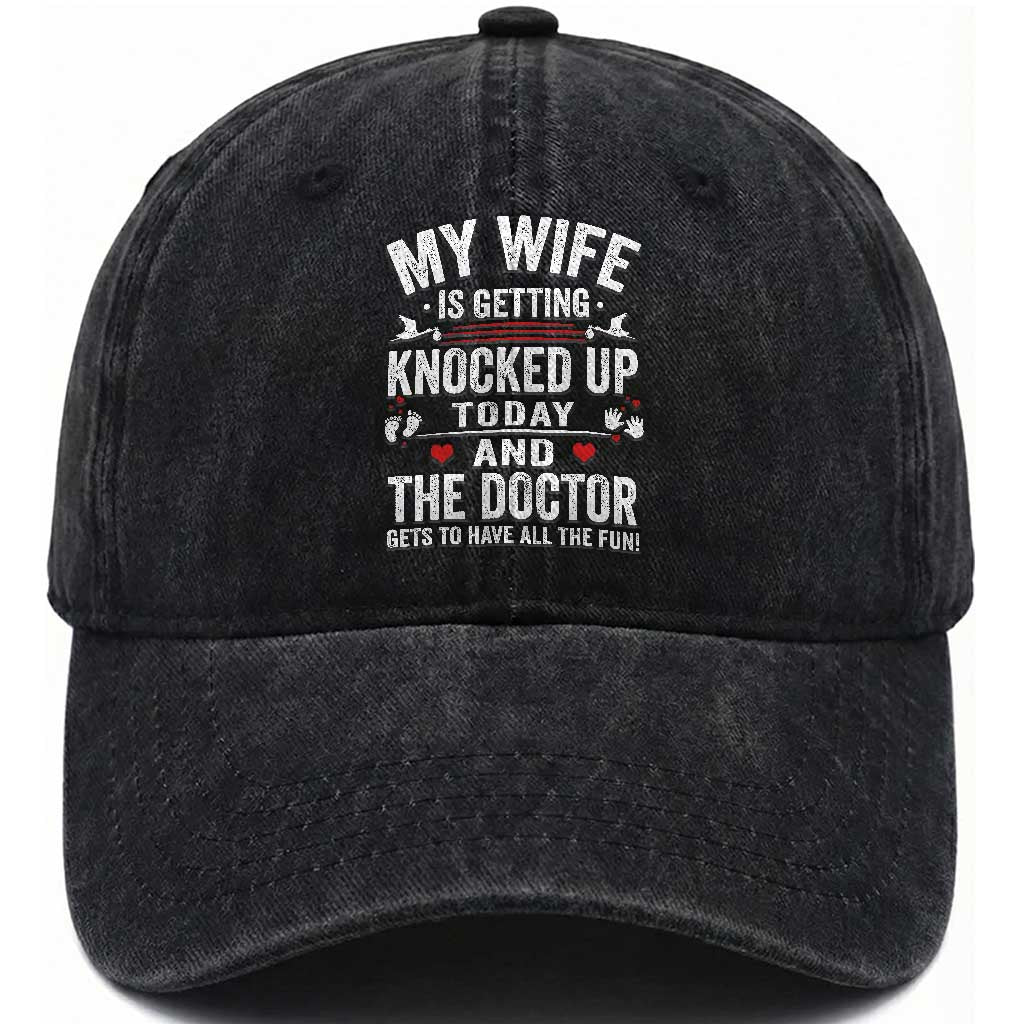 IVF Dad Washed Cotton Baseball Cap Wife Knocked Up For Embryo Transfer Day TS10 Print Your Wear
