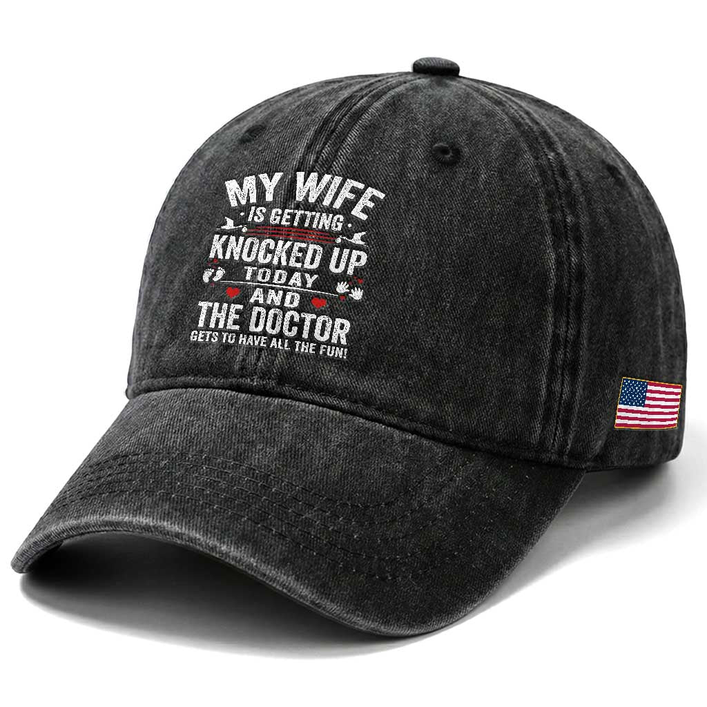 IVF Dad Washed Cotton Baseball Cap Wife Knocked Up For Embryo Transfer Day TS10 Print Your Wear