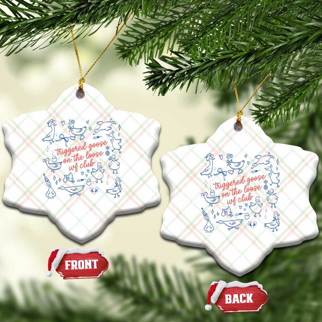 Funny IVF Ceramic Ornament Triggered Goose On The Loose Infertility Support TS10 Print Your Wear