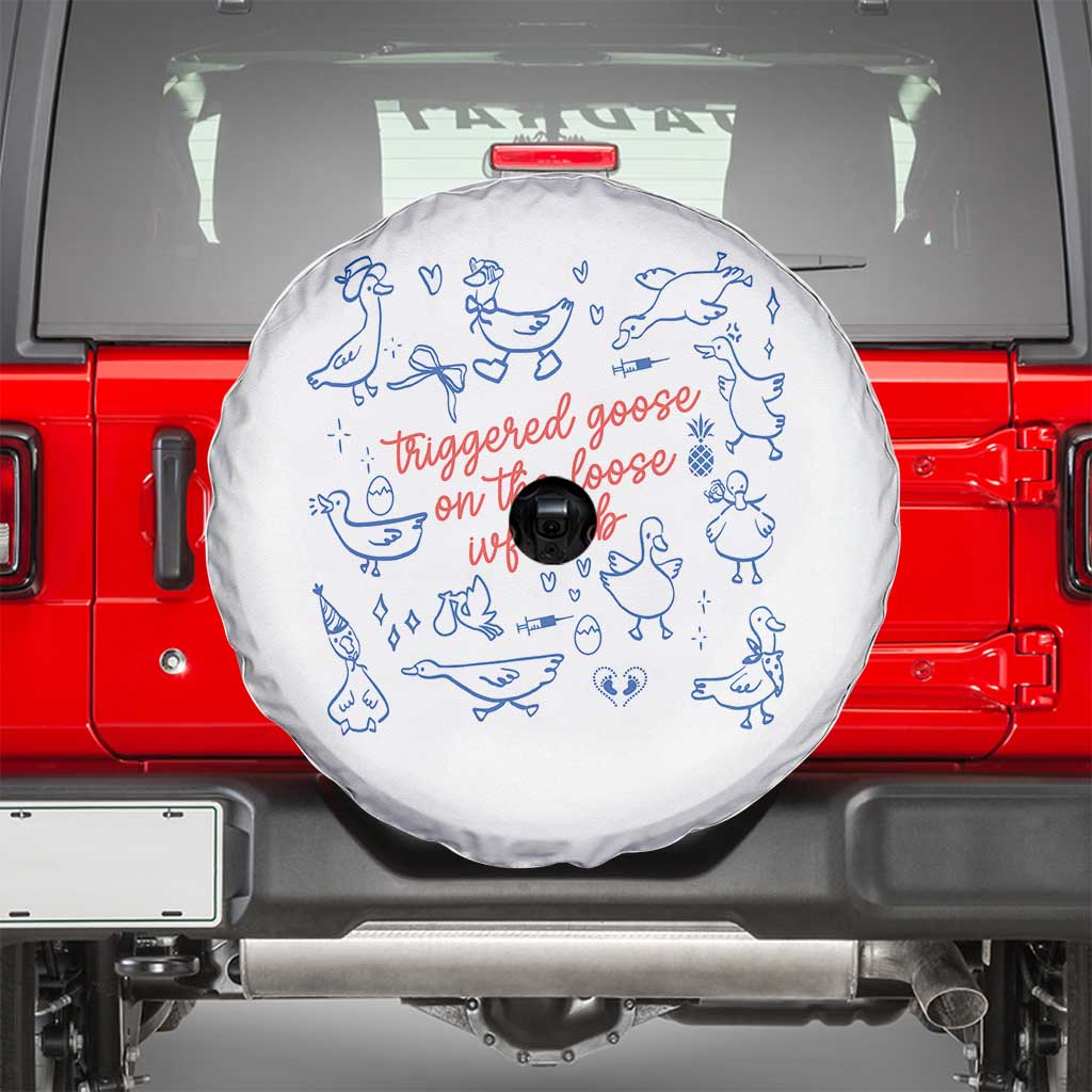Funny IVF Spare Tire Cover Triggered Goose On The Loose Infertility Support TS10 White Print Your Wear