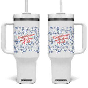 Funny IVF Tumbler With Handle Triggered Goose On The Loose Infertility Support TS10 One Size: 40 oz White Print Your Wear