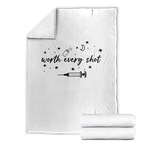 Worth Every Shot Throw Blanket IVF Baby Pregnancy Announcement TS10 White Print Your Wear