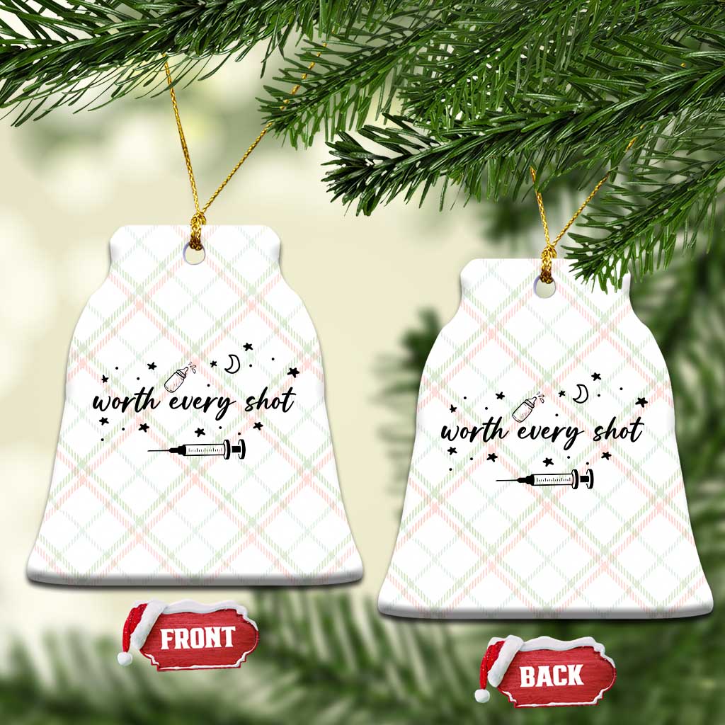 Worth Every Shot Ceramic Ornament IVF Baby Pregnancy Announcement TS10 Print Your Wear