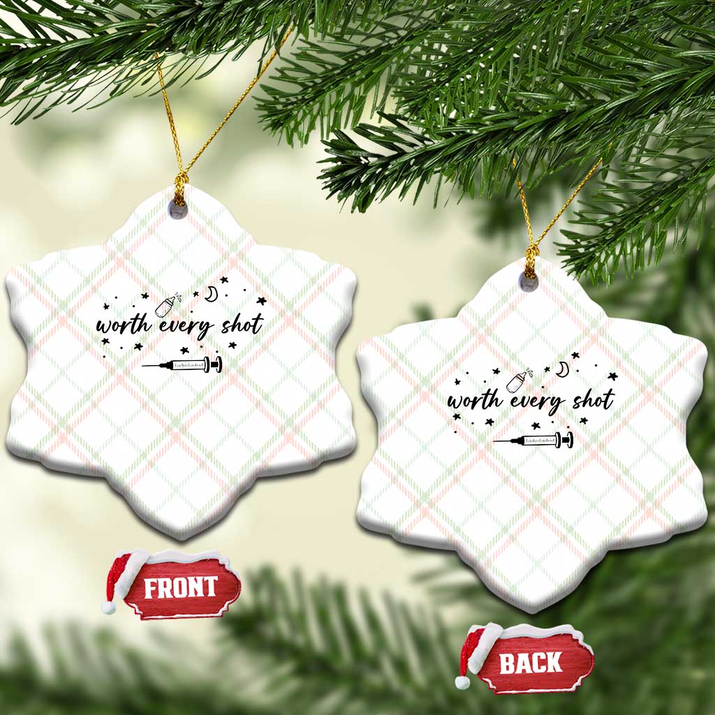 Worth Every Shot Ceramic Ornament IVF Baby Pregnancy Announcement TS10 Print Your Wear