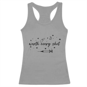 Worth Every Shot Racerback Tank Top IVF Baby Pregnancy Announcement TS10 Sport Gray Print Your Wear